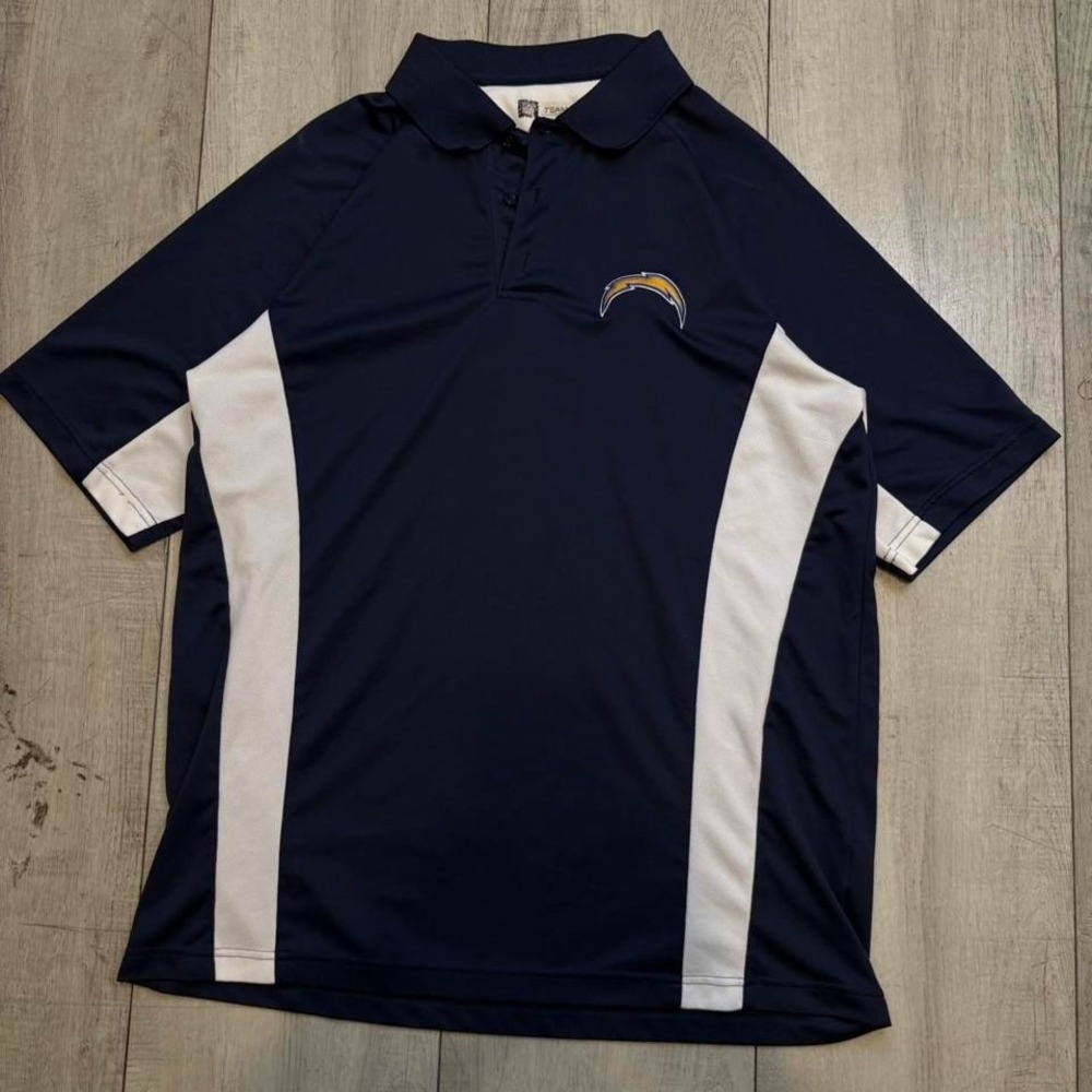 San Diego Chargers navy‎ blue polo shirt men's large